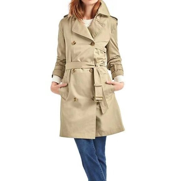 GAP | Classic Trench Coat | Khaki Oak | Size Medium Tall - Picture 1 of 12